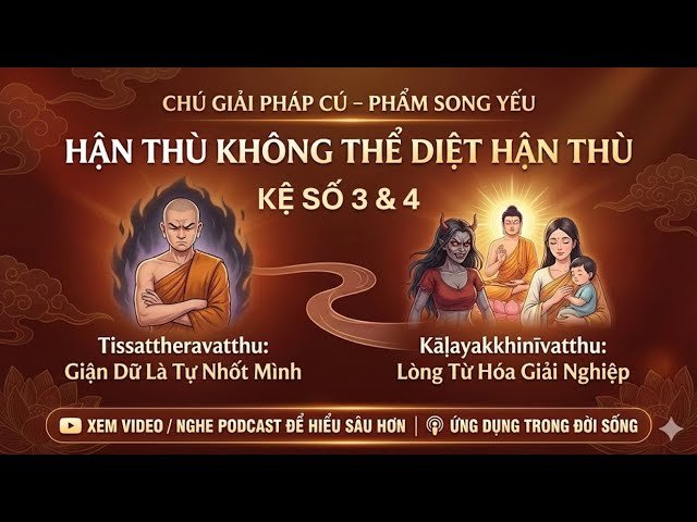 TẬP 03 – Dhp 3–4 – Trưởng lão Tissa không chịu xin lỗi: mối hận càng quấn càng chặt