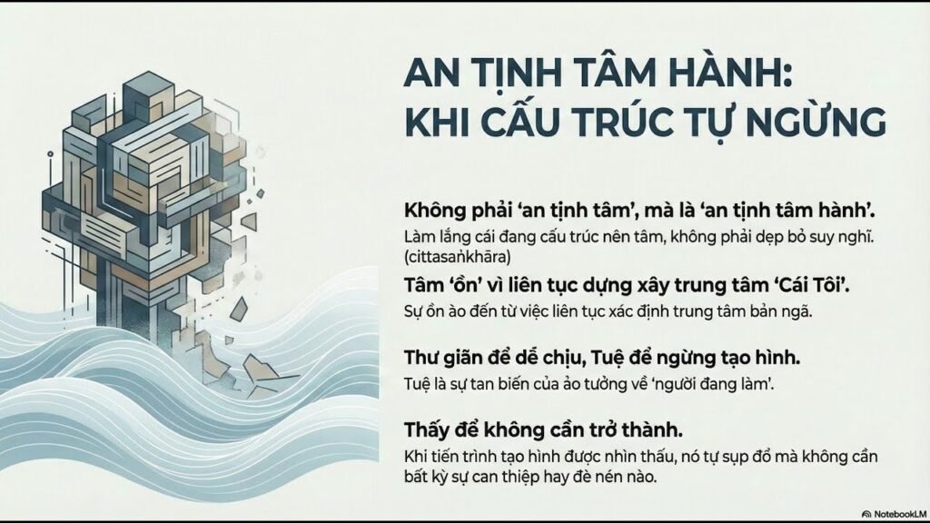 Quán Niệm Hơi Thở Tập 12 – Bước 8: An Tịnh Tâm Hành – Khi Cấu Trúc Lắng Xuống, Tỉnh Thức Còn Lại