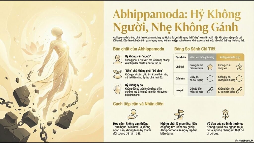 Quán Niệm Hơi Thở Tập 14 – Bước 10: Hoan Hỷ Tâm (Abhippamodayaṃ Cittaṃ) – Khi Hỷ Không Còn Là Rung Động Mà Là Nhẹ