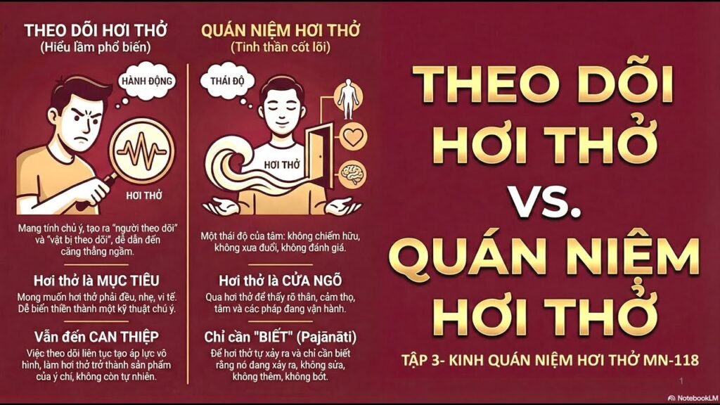 Kinh Quán Niệm Hơi Thở Tập 3: Vì Sao Theo Dõi Hơi Thở Chưa Phải Là Quán Niệm? (MN 118)