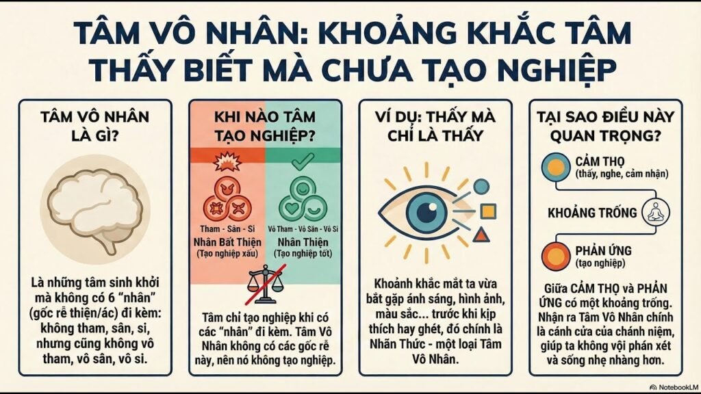 Tâm Vô Nhân Là Gì? Khi Tâm Chỉ Thấy Biết Mà Chưa Tạo Nghiệp